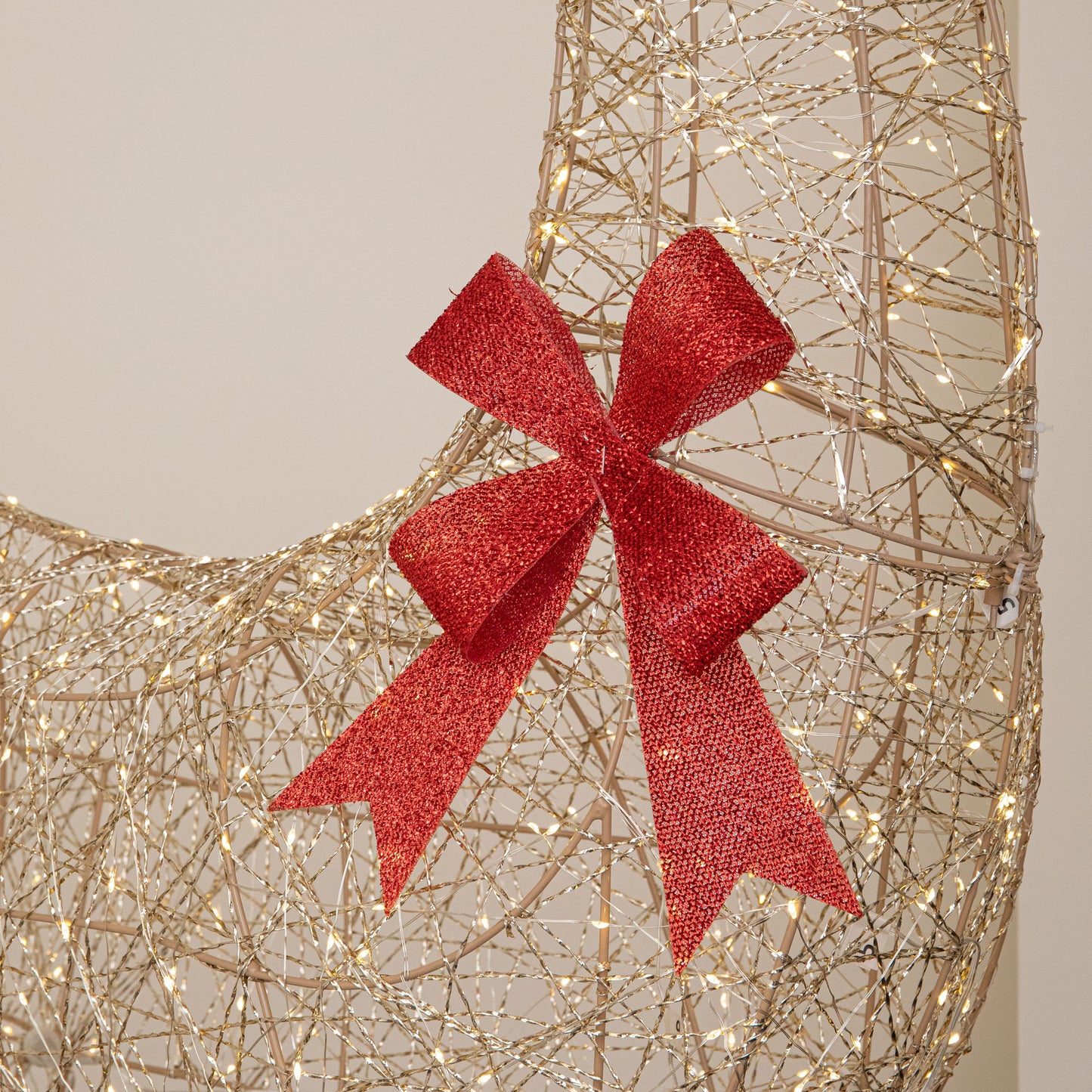 2m Light up Gold Twist Standing Christmas Stag 1000 Warm White LEDs
