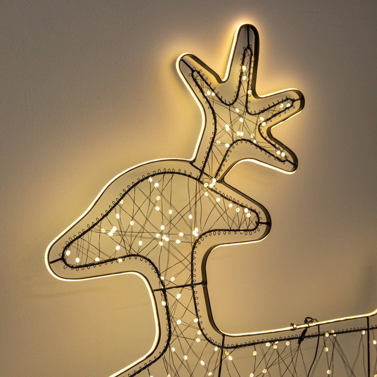 79cm Light up Halo Christmas Reindeer Decoration with Warm White LEDs