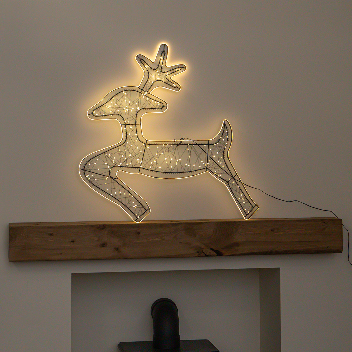79cm Light up Halo Christmas Reindeer Decoration with Warm White LEDs
