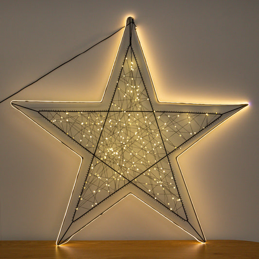 80cm Light up Halo Christmas Star Decoration with Warm White LEDs