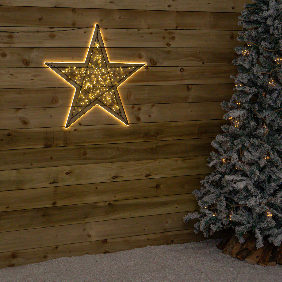 80cm Light up Halo Christmas Star Decoration with Warm White LEDs