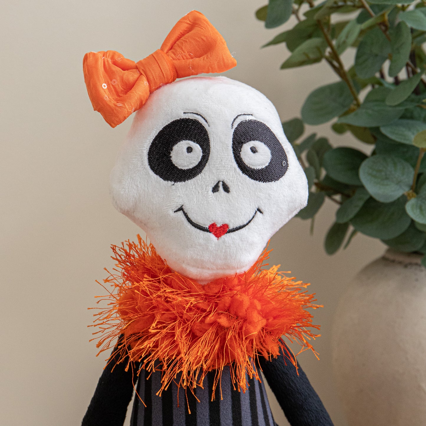 55cm Mrs Bones Seated Halloween Decoration with Dangly Legs