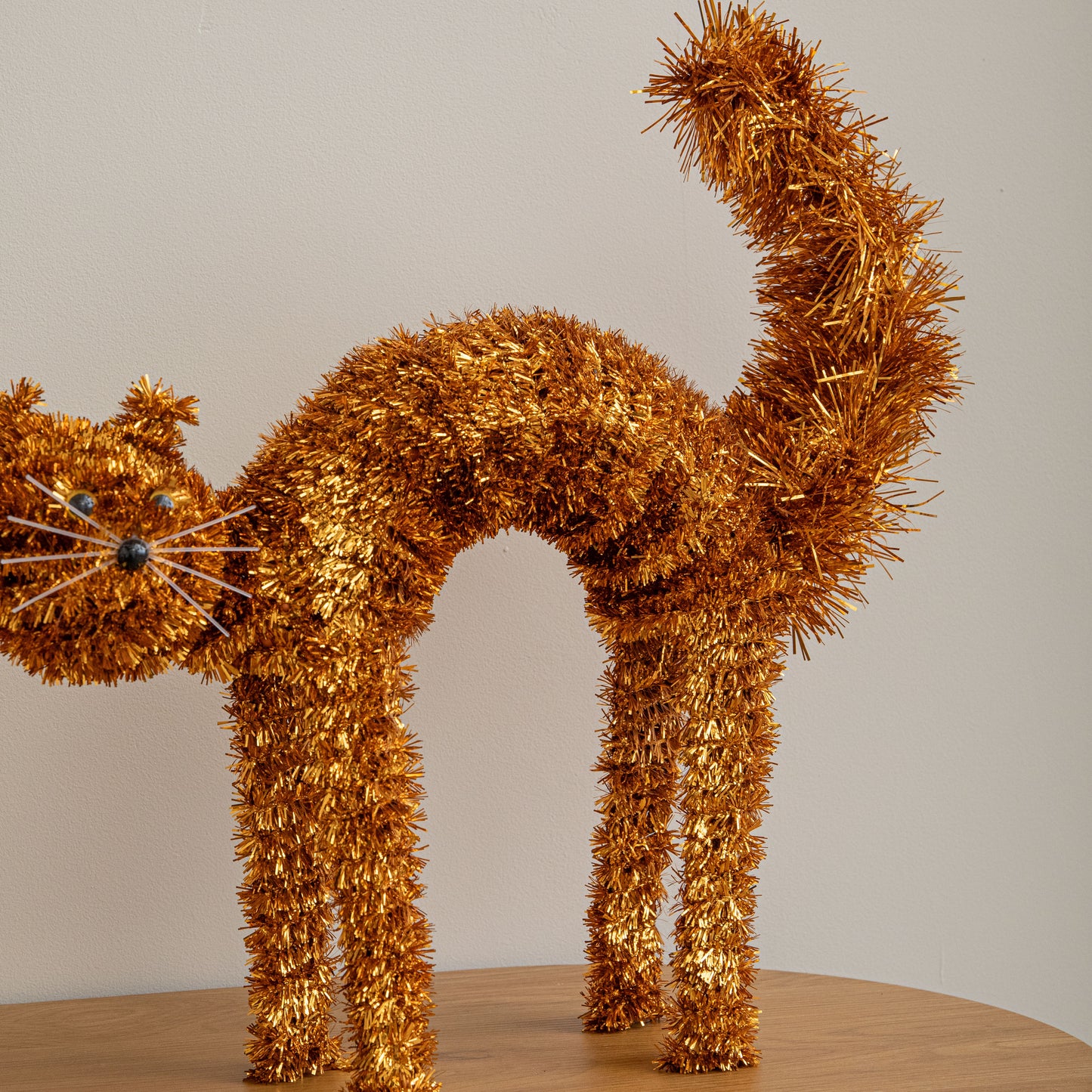 42cm Standing Scaredy Cat Halloween Decoration in Orange