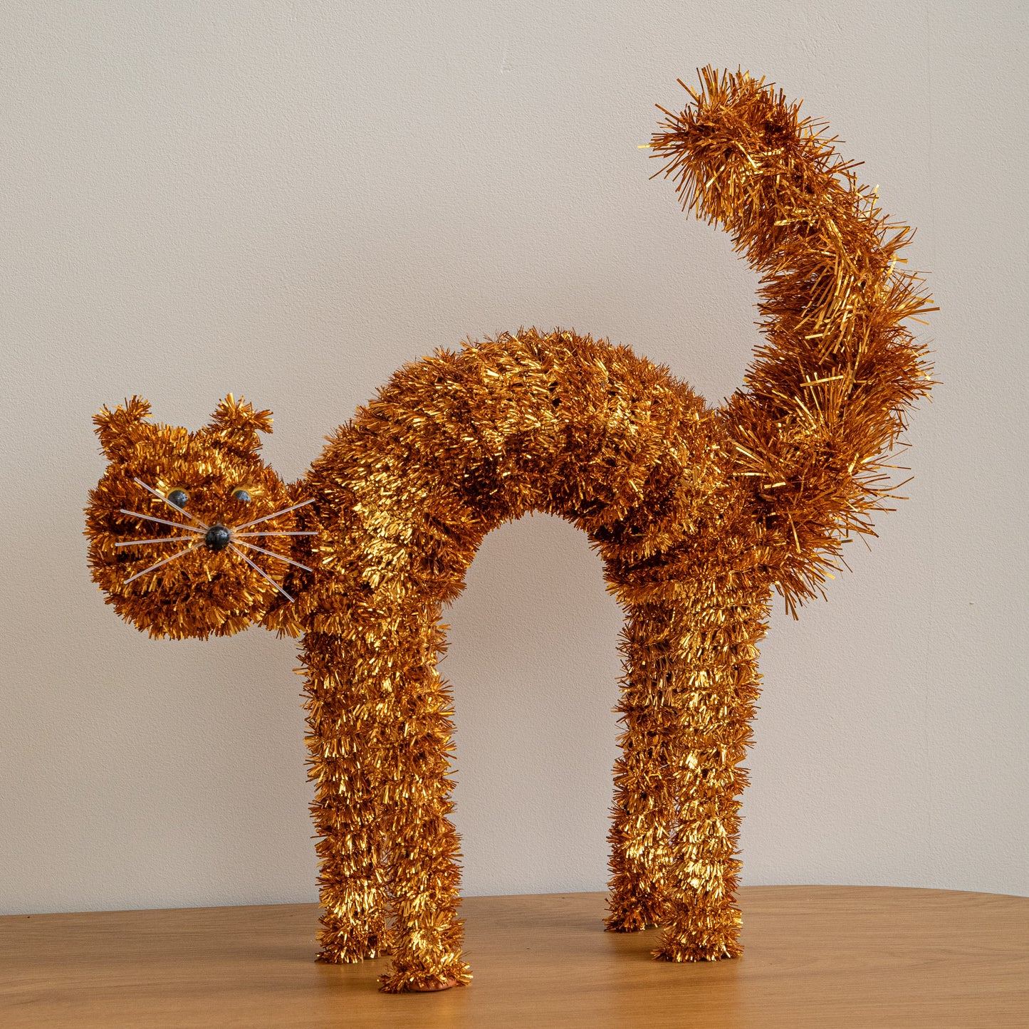 42cm Standing Scaredy Cat Halloween Decoration in Orange