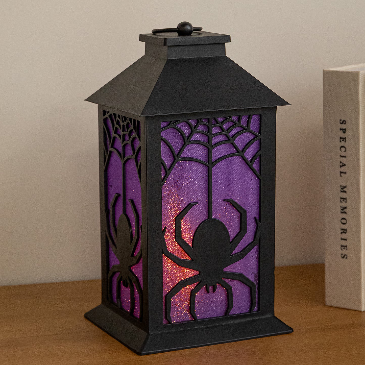 32cm Battery Powered Light up Spider Halloween Lantern with LEDs