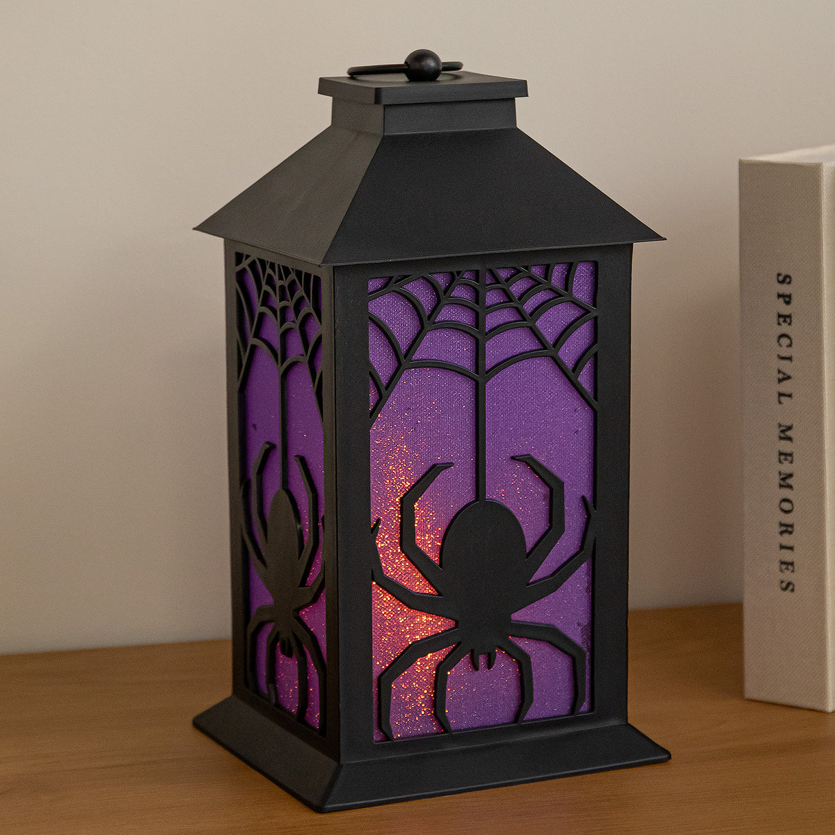 32cm Battery Powered Light up Spider Halloween Lantern with LEDs
