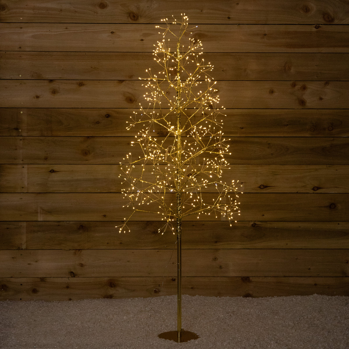 1.5m Golden Twinkling Christmas Twig Tree with 725 Warm White LEDs