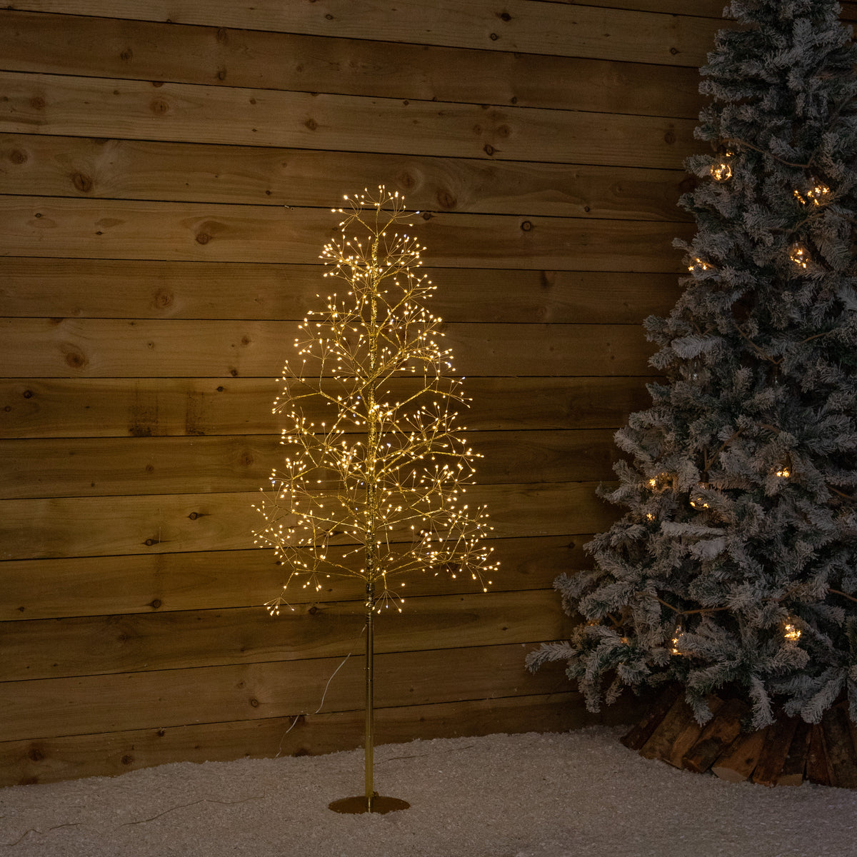1.5m Golden Twinkling Christmas Twig Tree with 725 Warm White LEDs