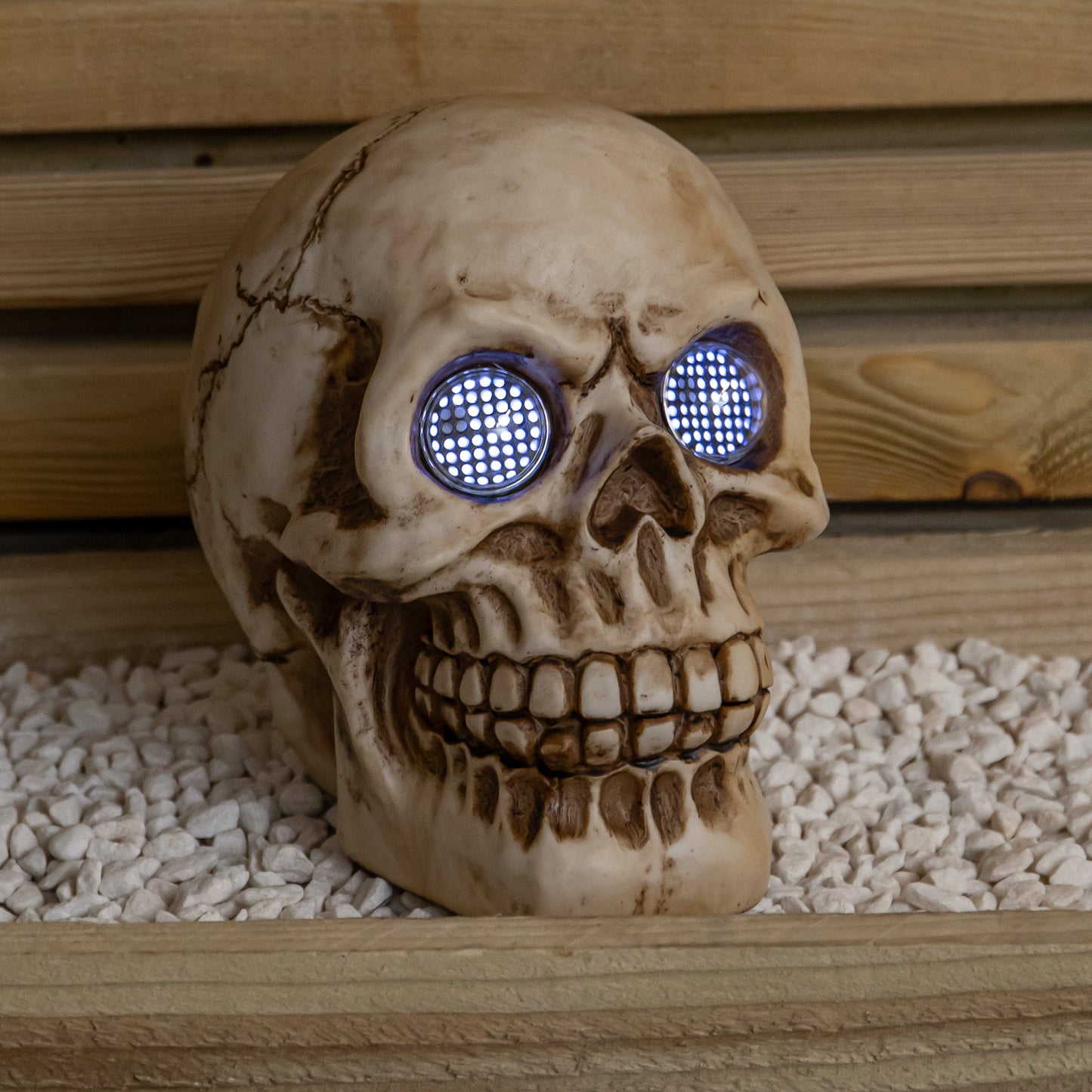 21cm Battery Powered Light up Blinking Skull Halloween Decoration with LEDs
