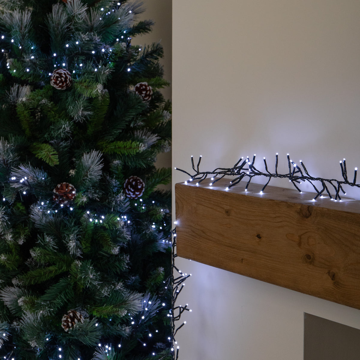 10m 1000 LED Cluster Christmas String Lights in Cool White