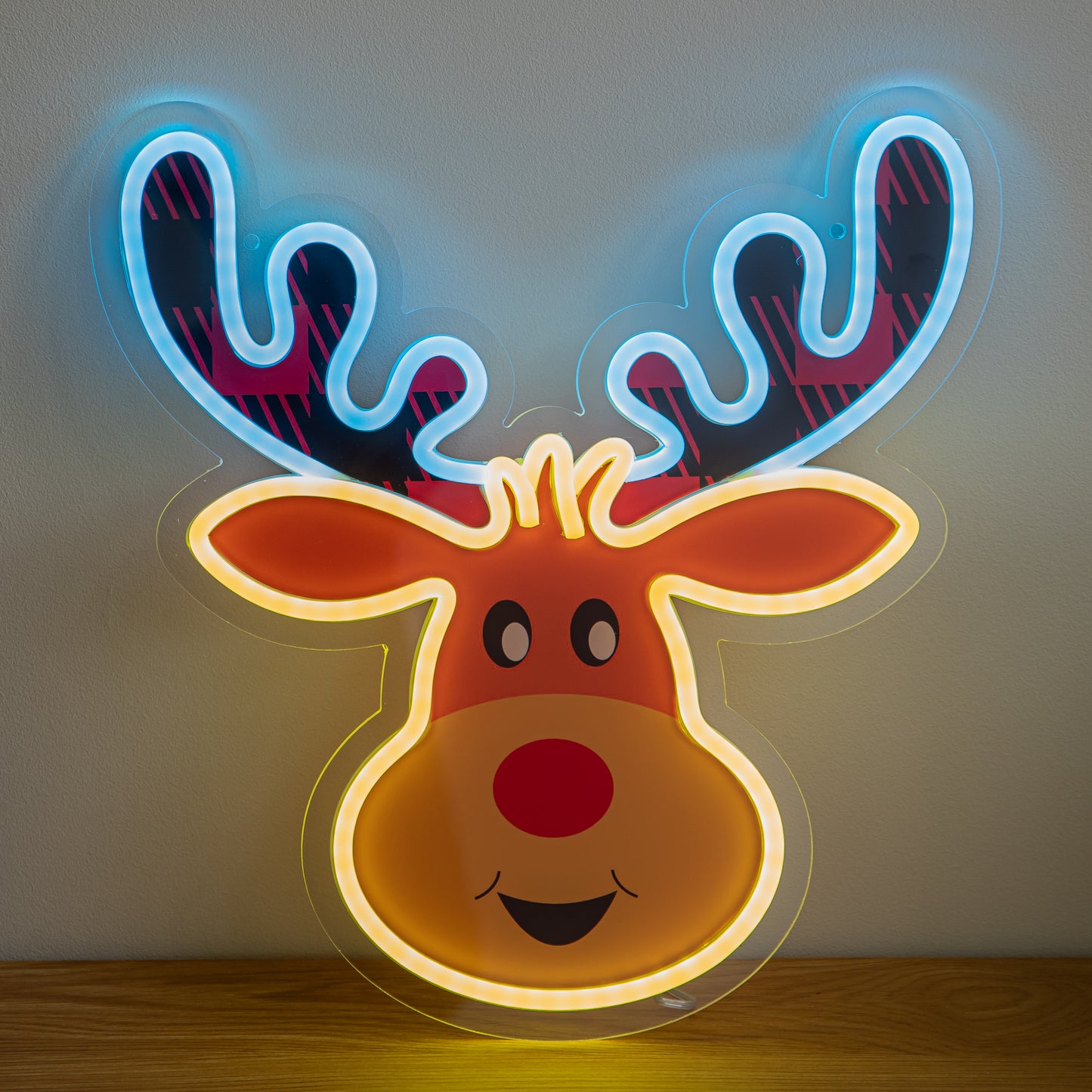 35cm Light Up Rudy Reindeer Christmas Decoration USB LED Neon Sign