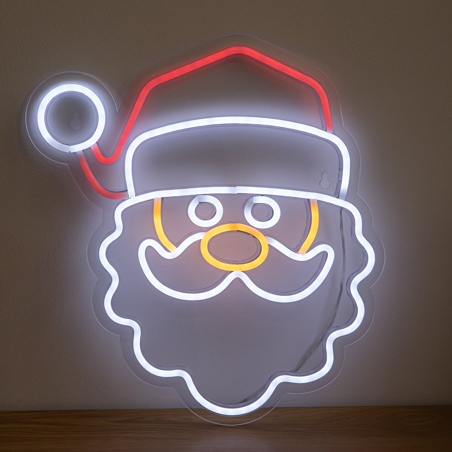 35cm Santa Neon-Style Light Up Christmas Decoration with USB Power Cable