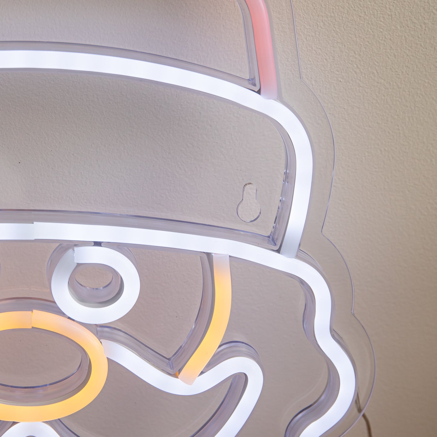 35cm Santa Neon-Style Light Up Christmas Decoration with USB Power Cable