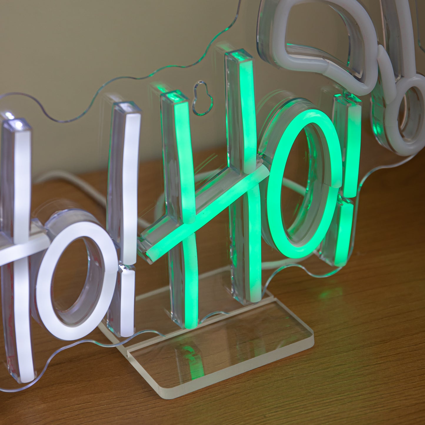 40cm Ho Ho Ho Neon-Style Light Up Christmas Decoration with Santa Hat