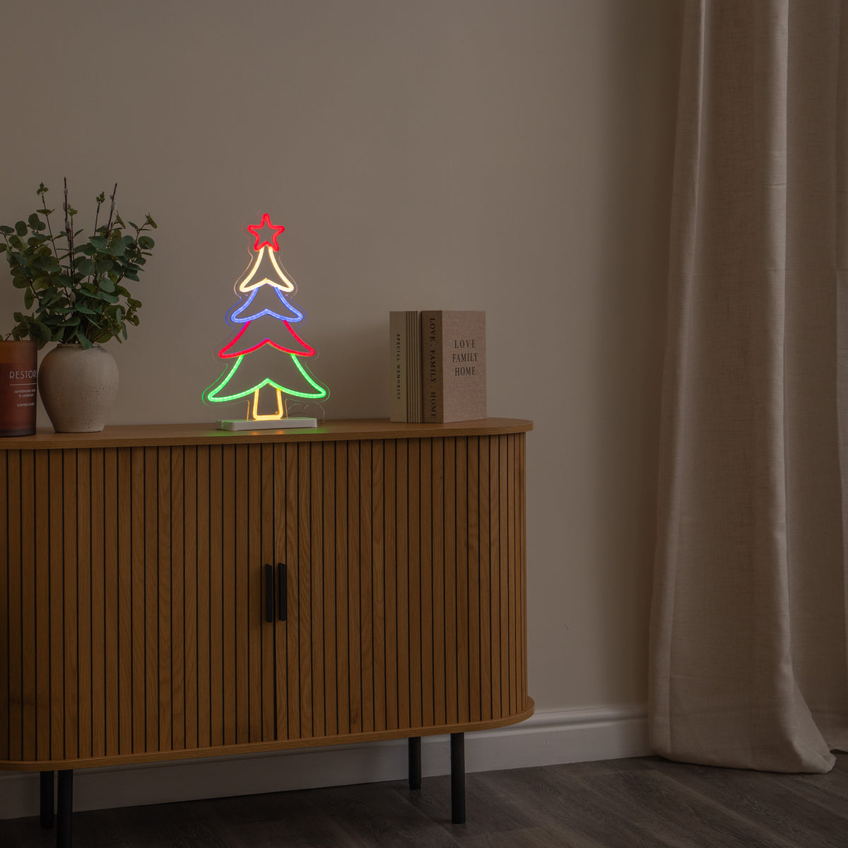 43cm Neon Flex Christmas Tree Light with 215 Multi-Coloured LEDs