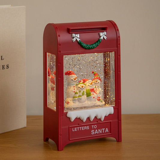 21cm Dual Powered Christmas Snowman Letterbox Water Spinner with LEDs