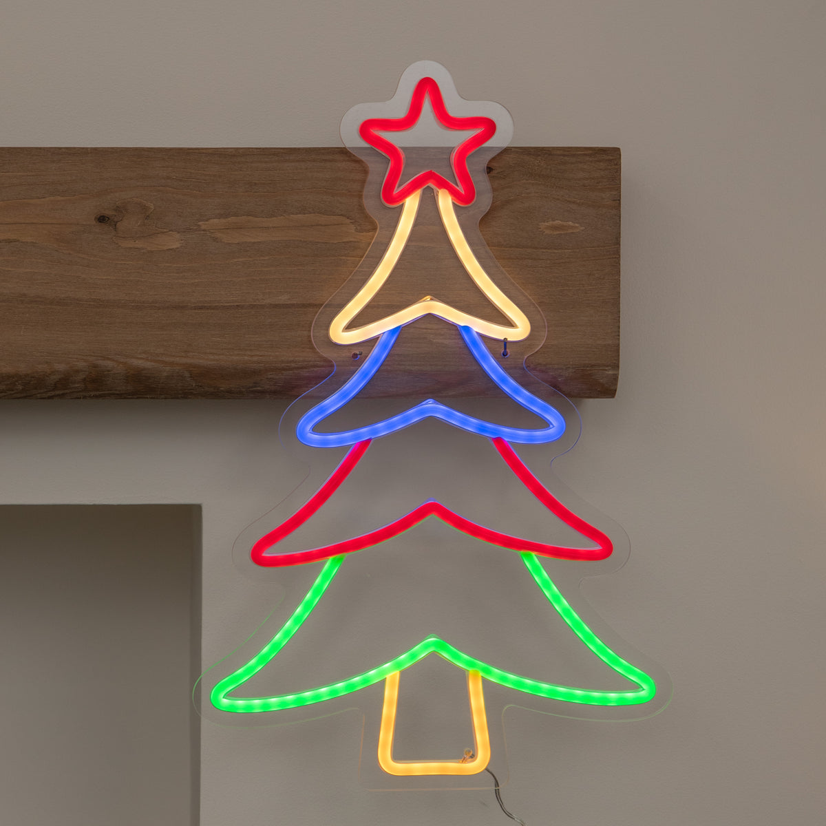 43cm Neon Flex Christmas Tree Light with 215 Multi-Coloured LEDs