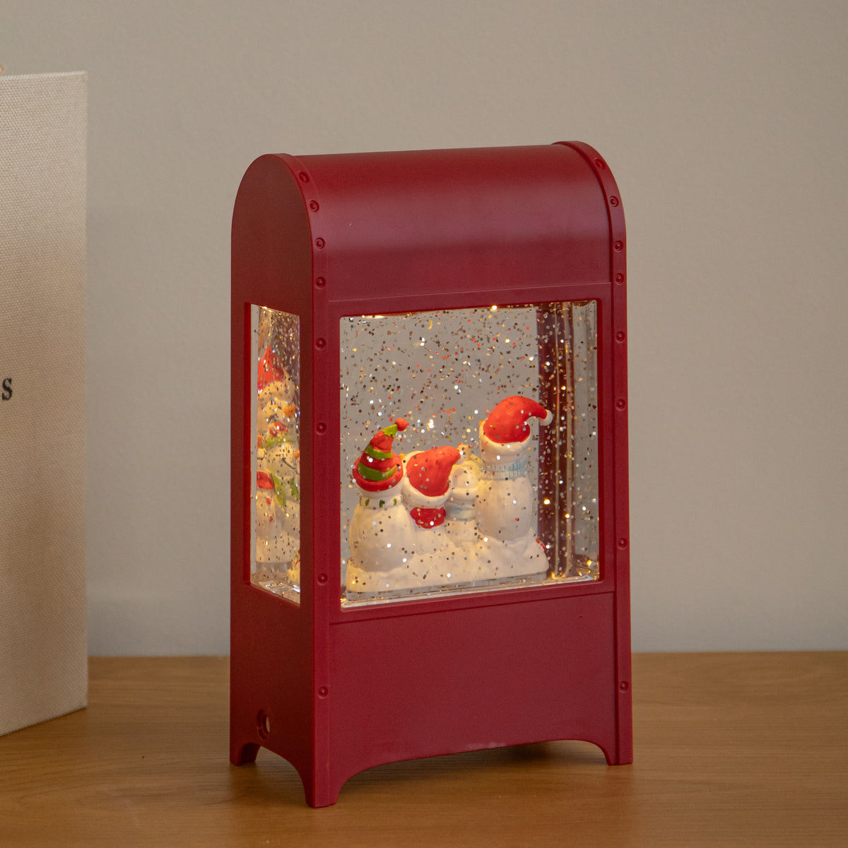 21cm Dual Powered Christmas Snowman Letterbox Water Spinner with LEDs