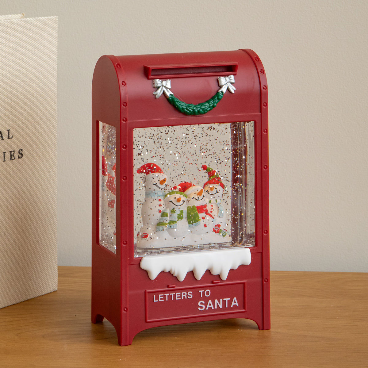 21cm Dual Powered Christmas Snowman Letterbox Water Spinner with LEDs