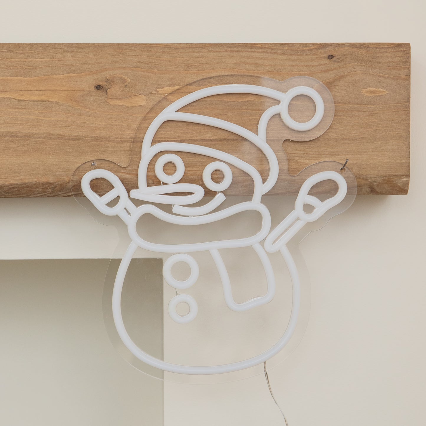 30cm Snowman Neon-Style Light Up Christmas Decoration with USB Power Cable
