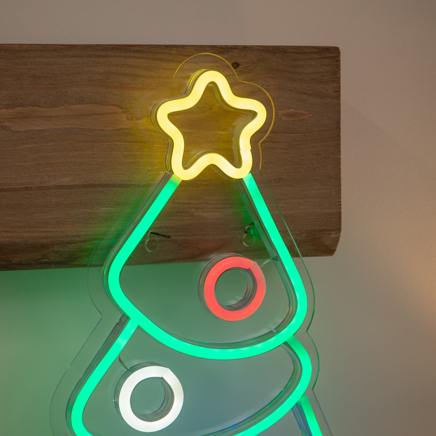 40cm Neon-Style Christmas Tree Light Up Decoration with Multi-Coloured LEDs