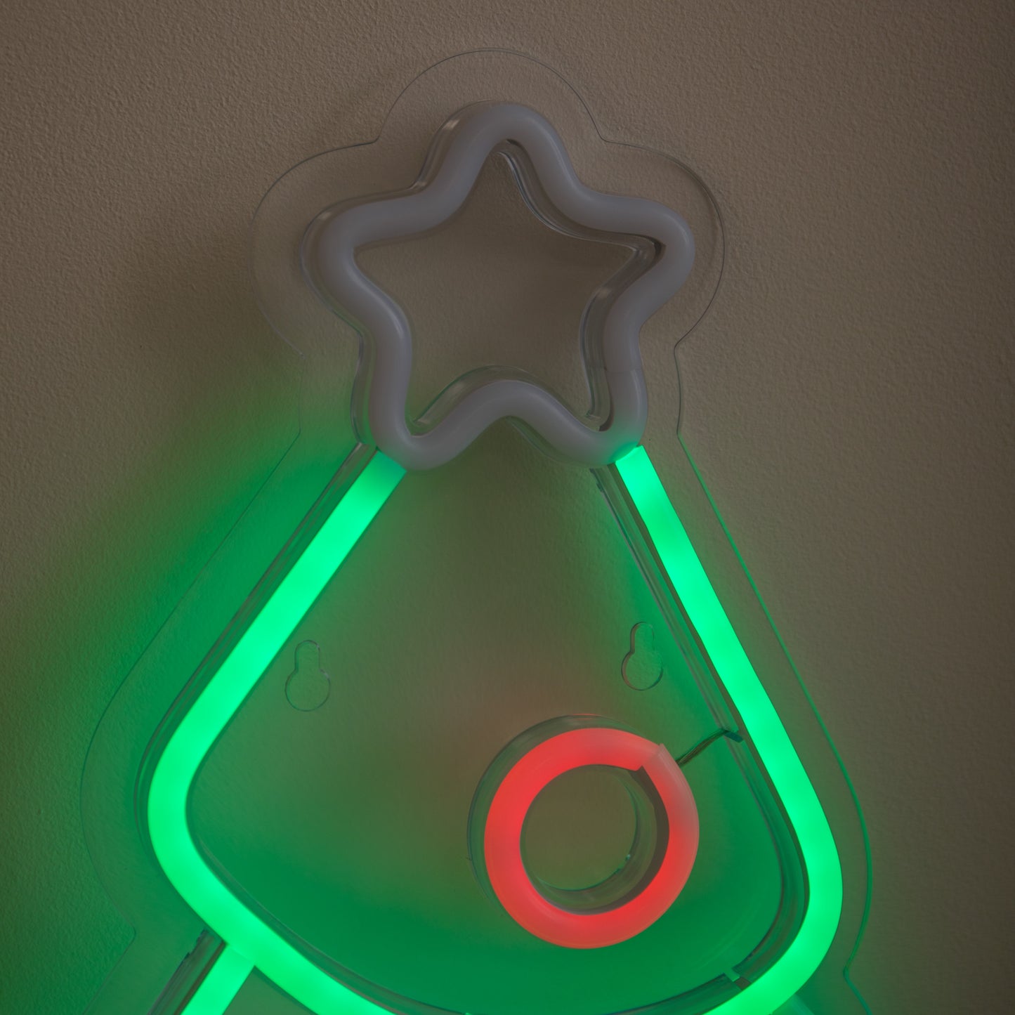 40cm Neon-Style Christmas Tree Light Up Decoration with Multi-Coloured LEDs