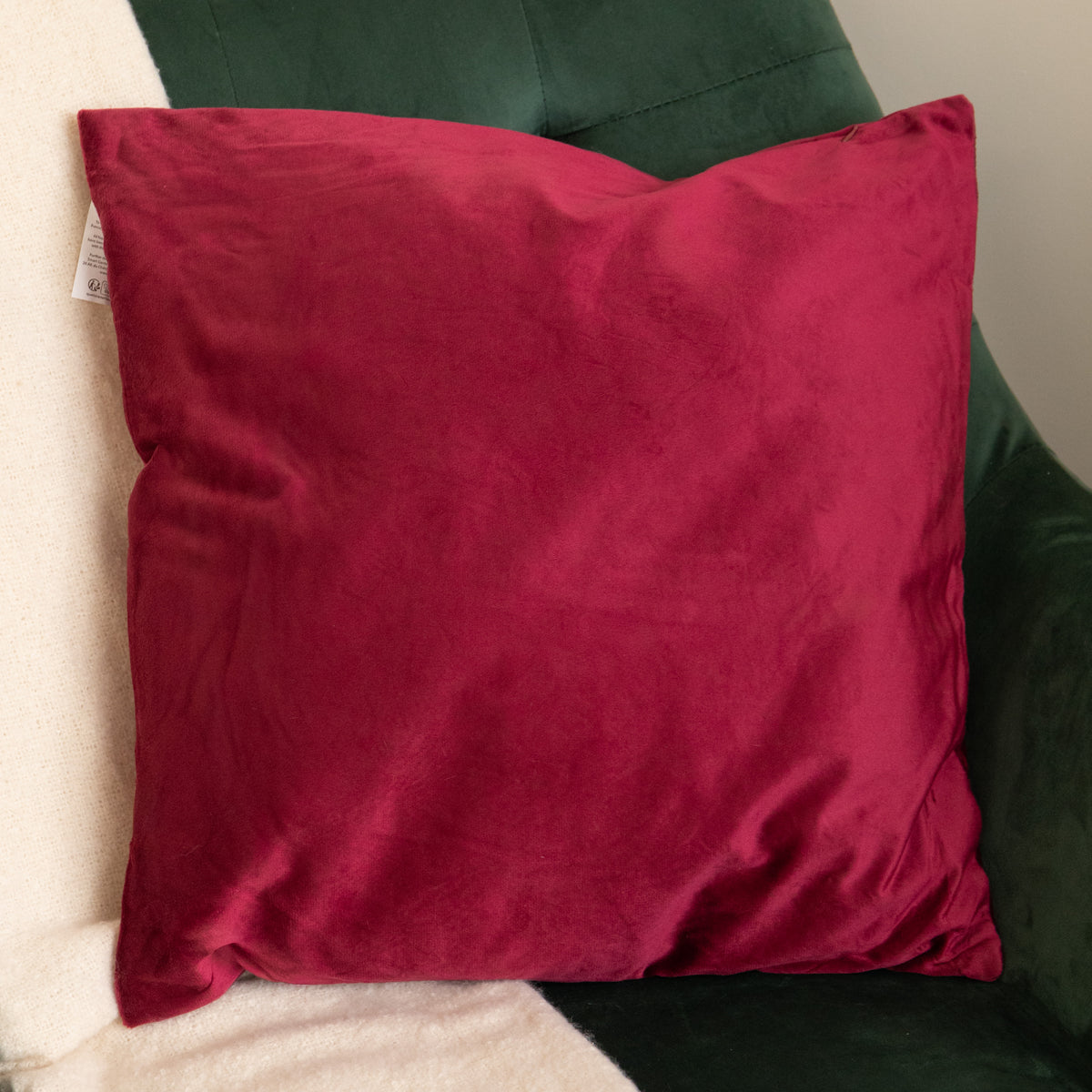 44cm Burgundy & Gold Snowflake Soft Christmas Cushion