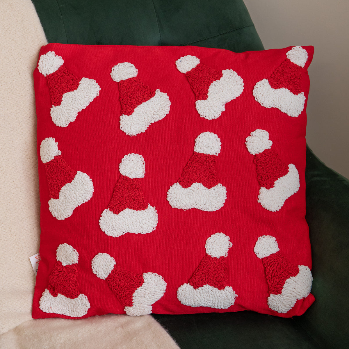 43cm Soft Red Santa Hat Christmas Cushion Decoration