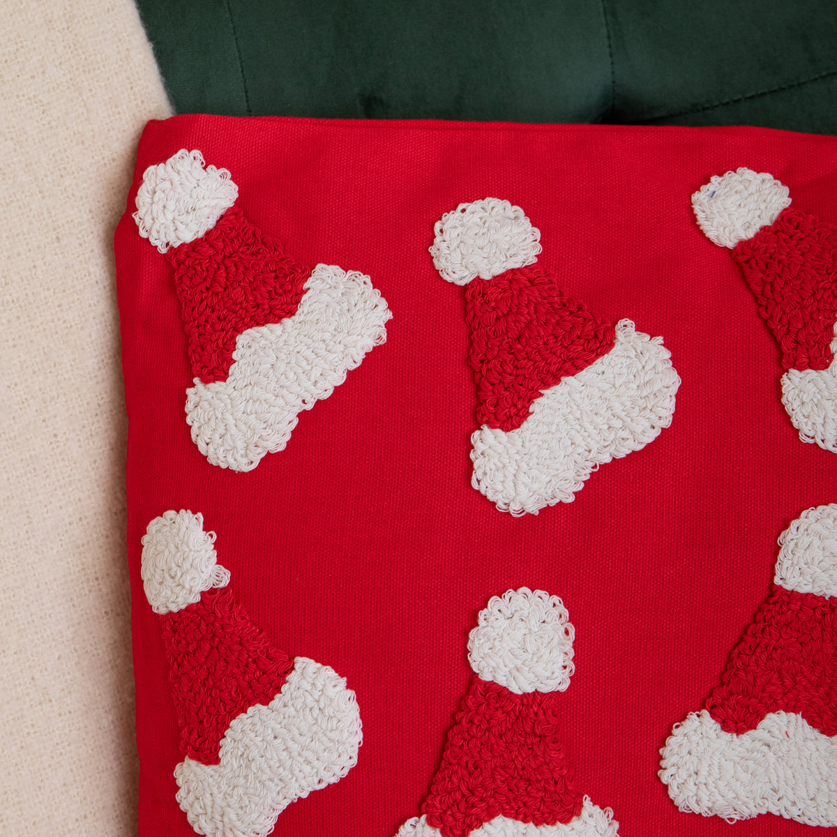 43cm Soft Red Santa Hat Christmas Cushion Decoration