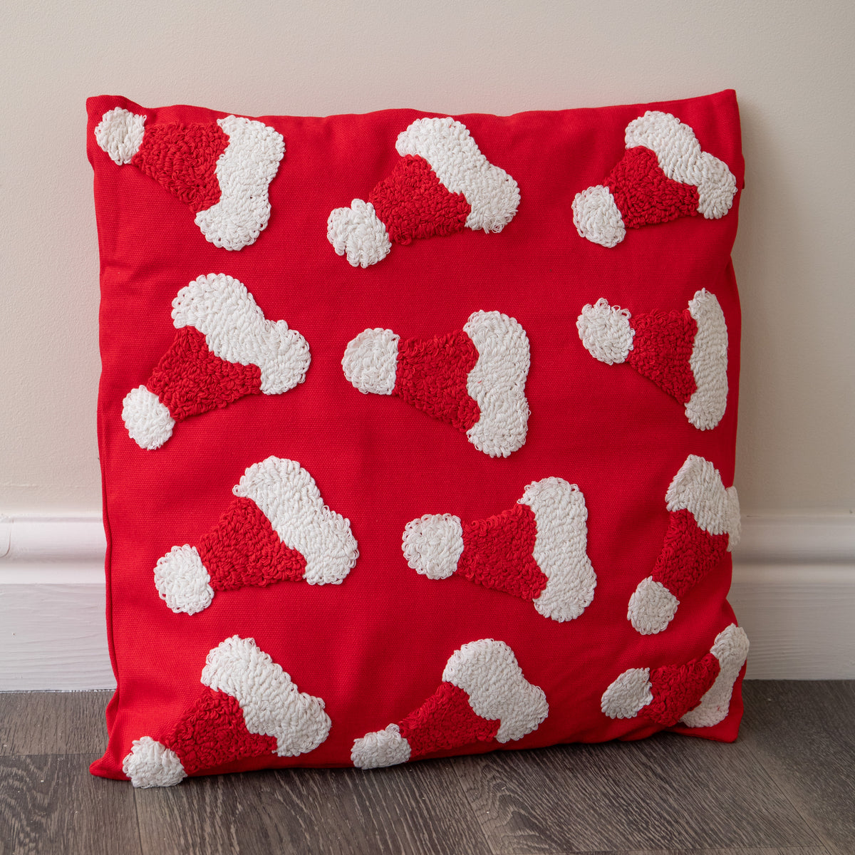 43cm Soft Red Santa Hat Christmas Cushion Decoration