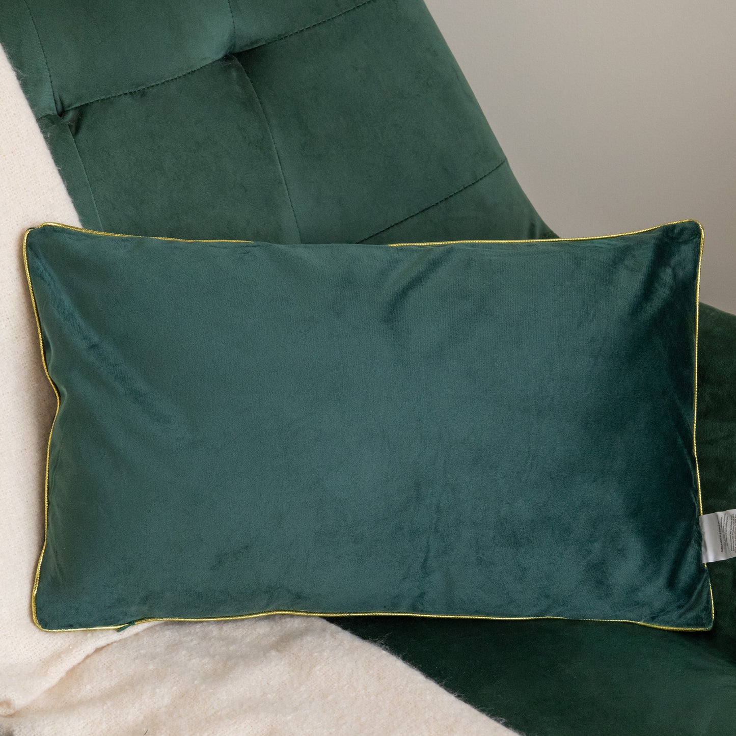 49cm Dark Green Christmas Decorative Merry Cushion with Gold Detail