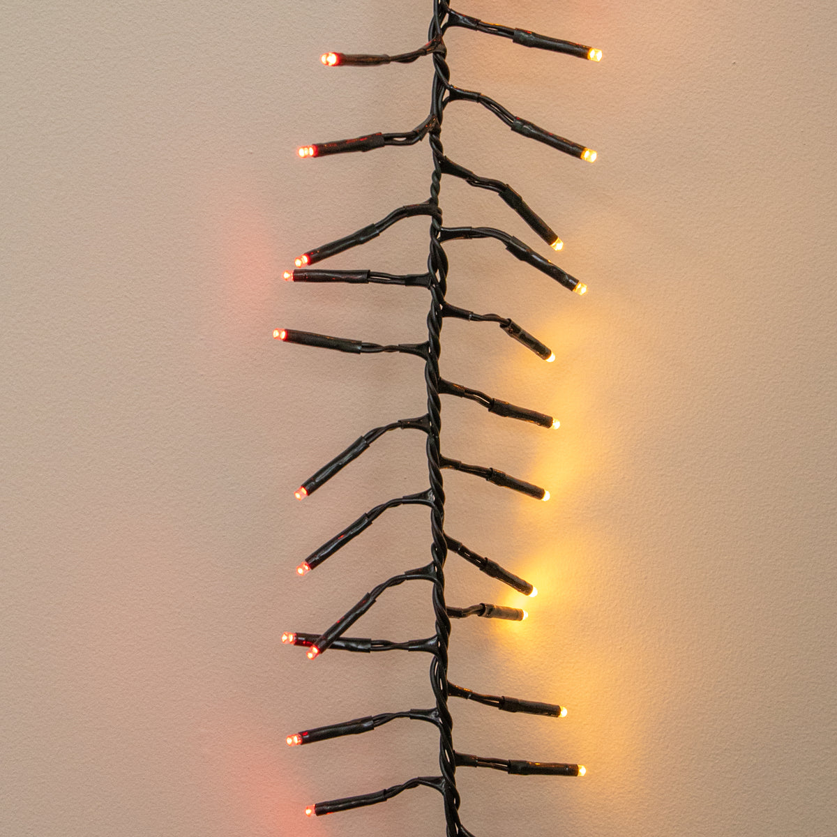 10m 1000 LED Cluster Christmas String Lights in Antique White & Red