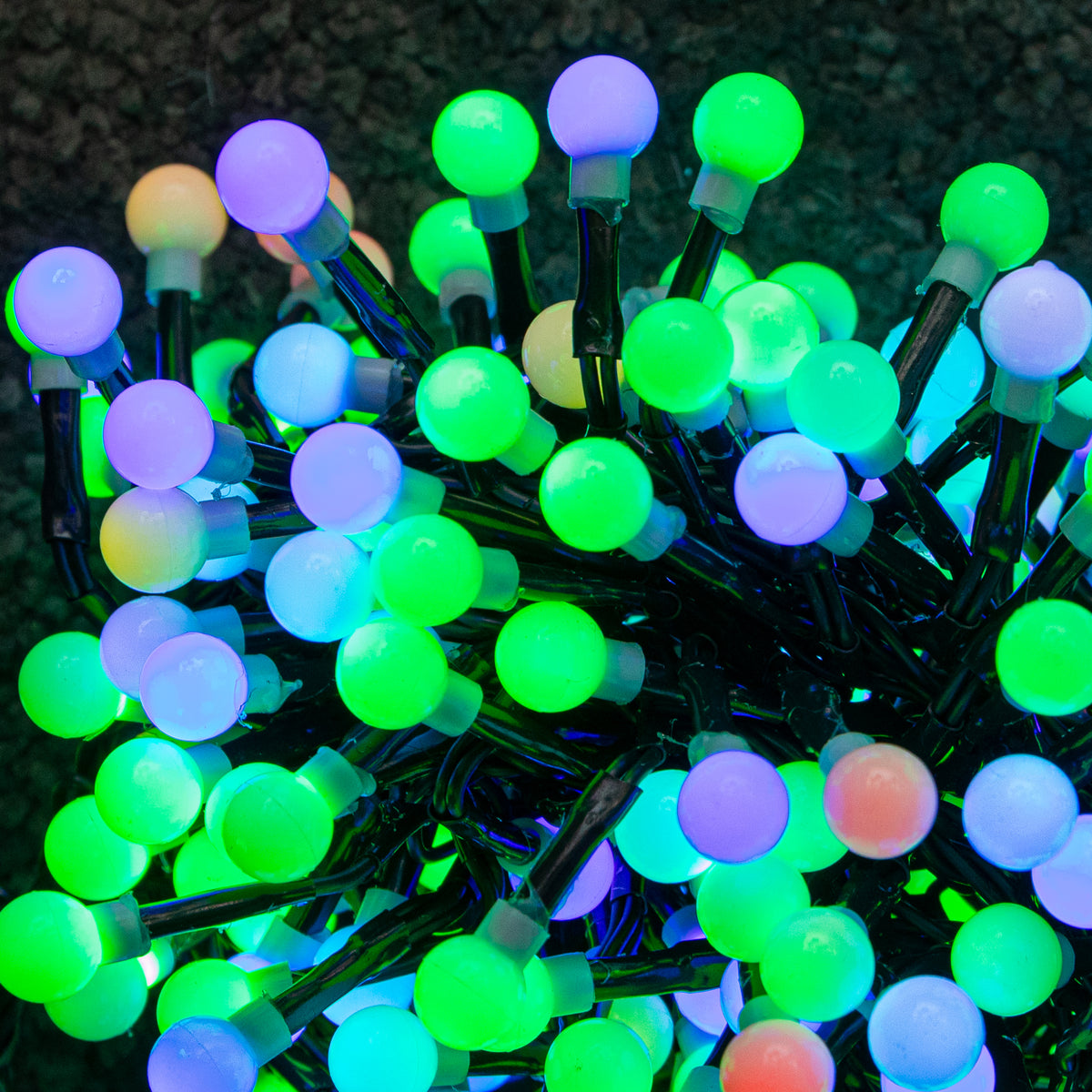 2.5m 250 LED Colour Changing Globe Cluster Christmas String Lights