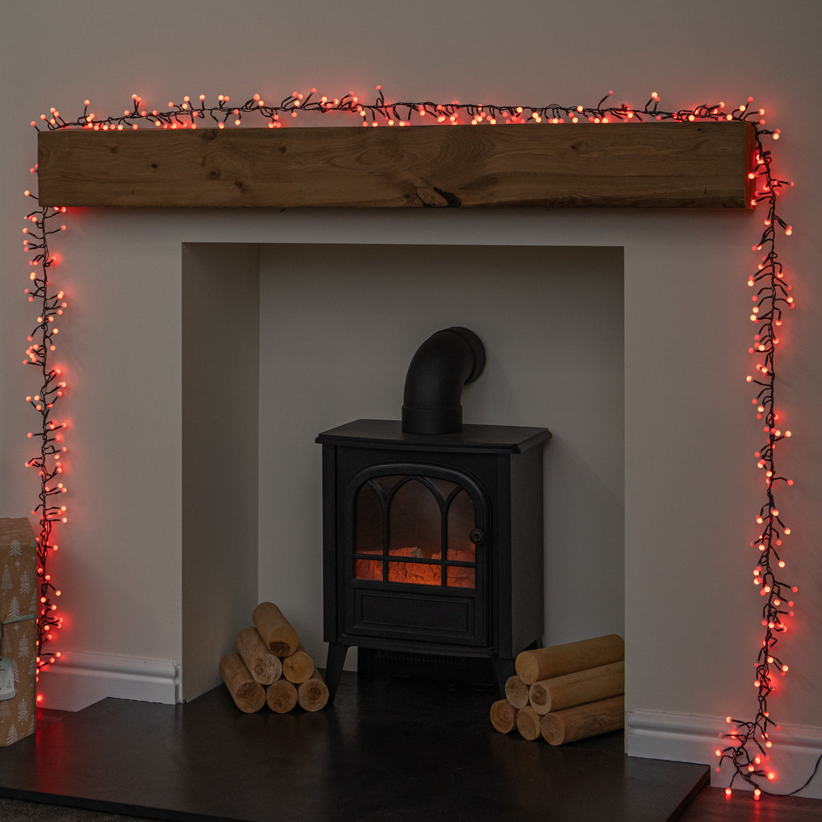 2.5m 250 LED Globe Cluster Christmas String Lights in Red