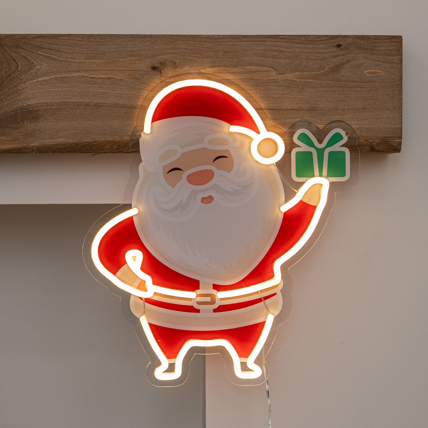 40cm Santa Christmas Neon Light with Warm White LEDs & USB Cable
