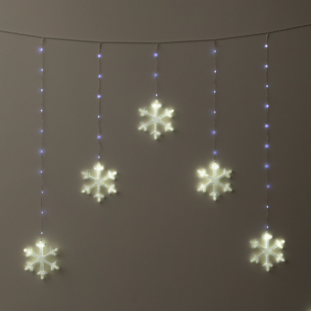 1.2 x 1.2m Neon Snowflake Curtain Christmas Lights with 588 White LEDs