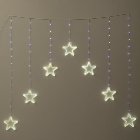 1.2 x 1.2m Neon Star Curtain Christmas Lights with 427 White LEDs