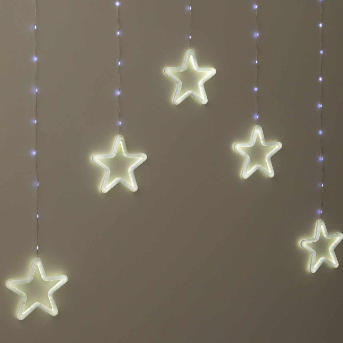 1.2 x 1.2m Neon Star Curtain Christmas Lights with 427 White LEDs
