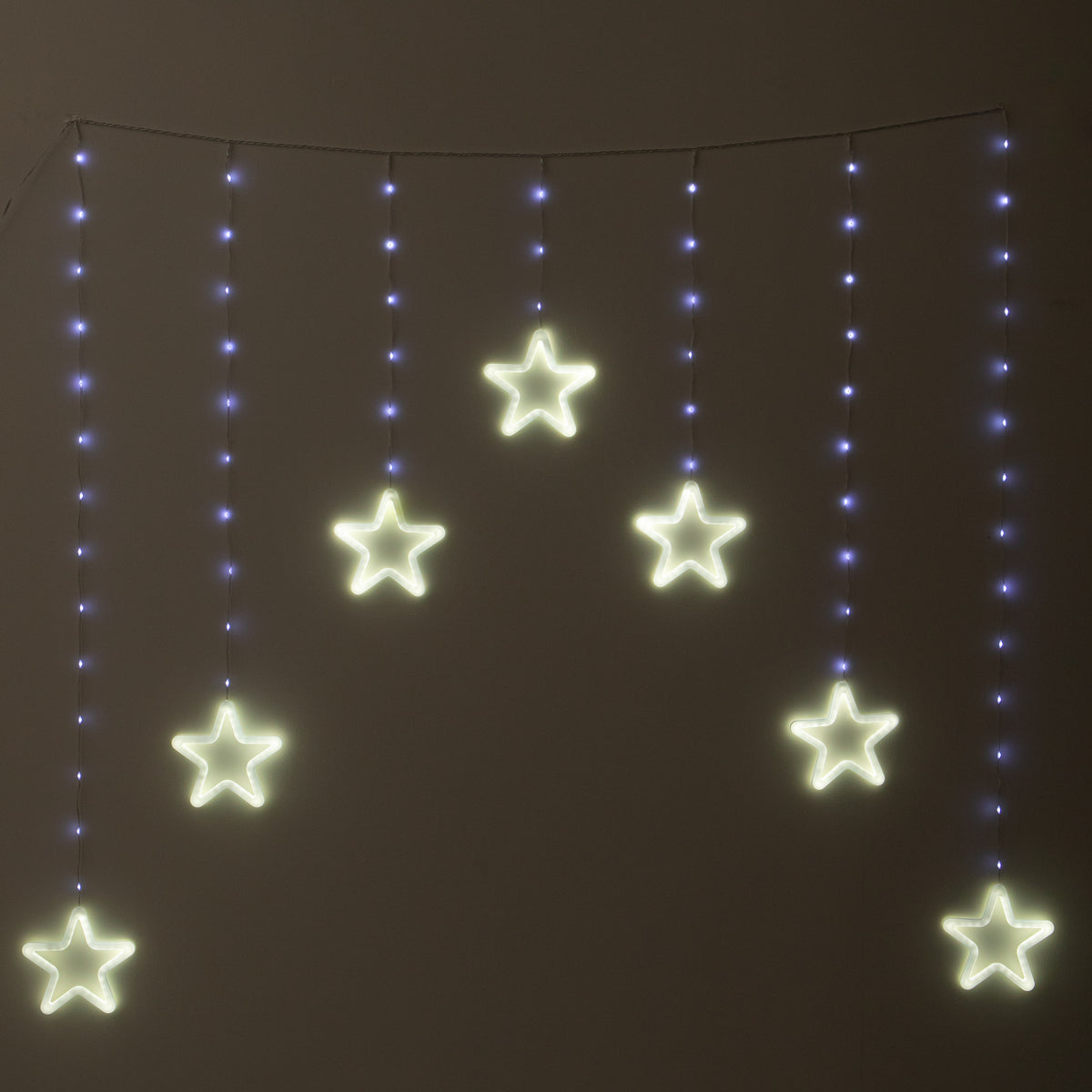 1.2 x 1.2m Neon Star Curtain Christmas Lights with 427 White LEDs