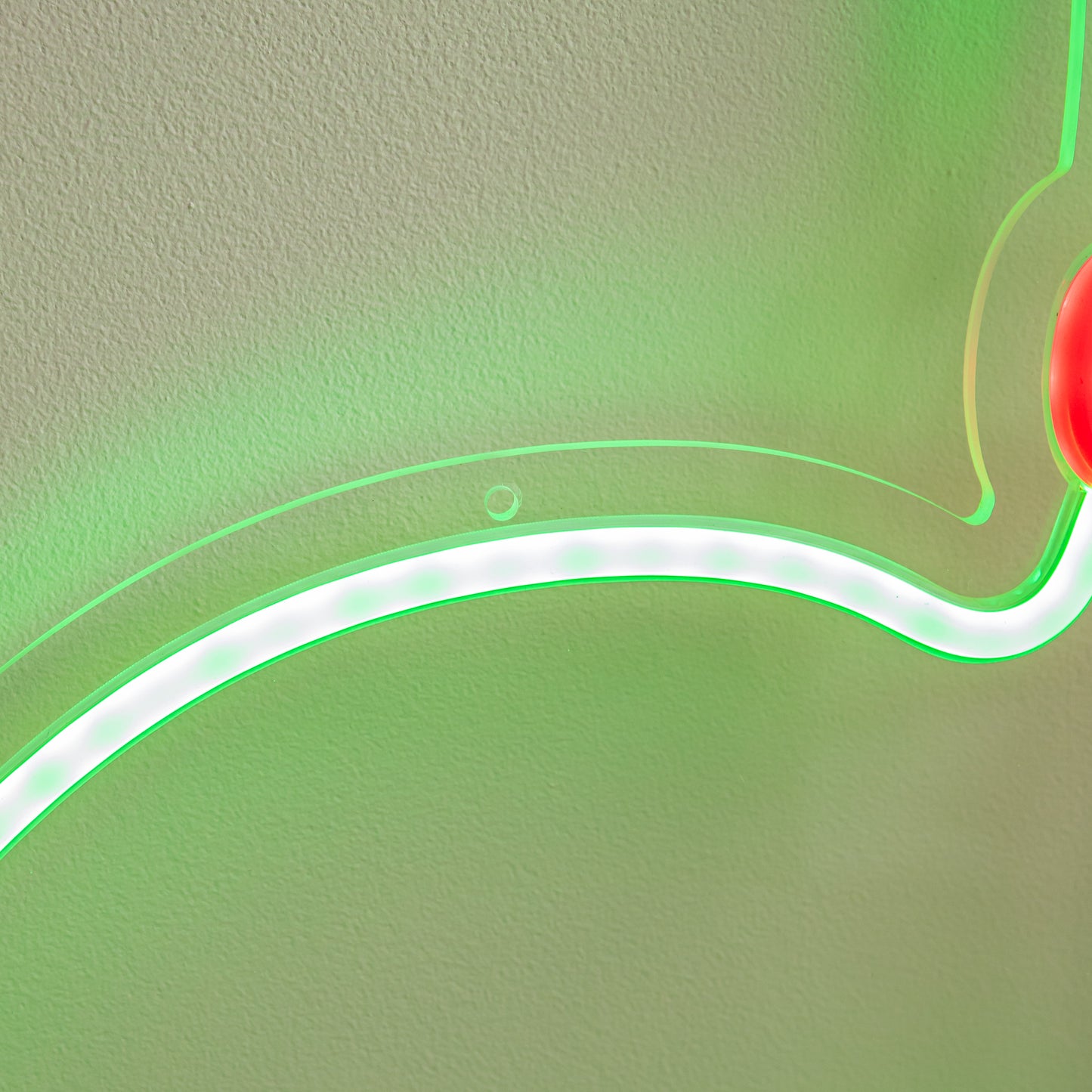 43cm Light up Green & Red Neon Dinosaur Christmas Light with Scarf & Stand