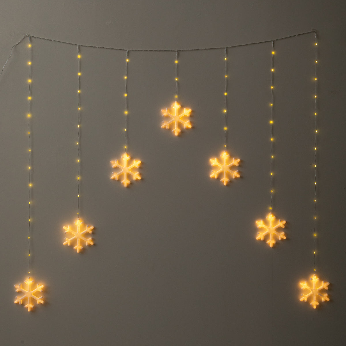 1.2 x 1.2m Neon Snowflake Curtain Christmas Lights with 588 Warm White LEDs
