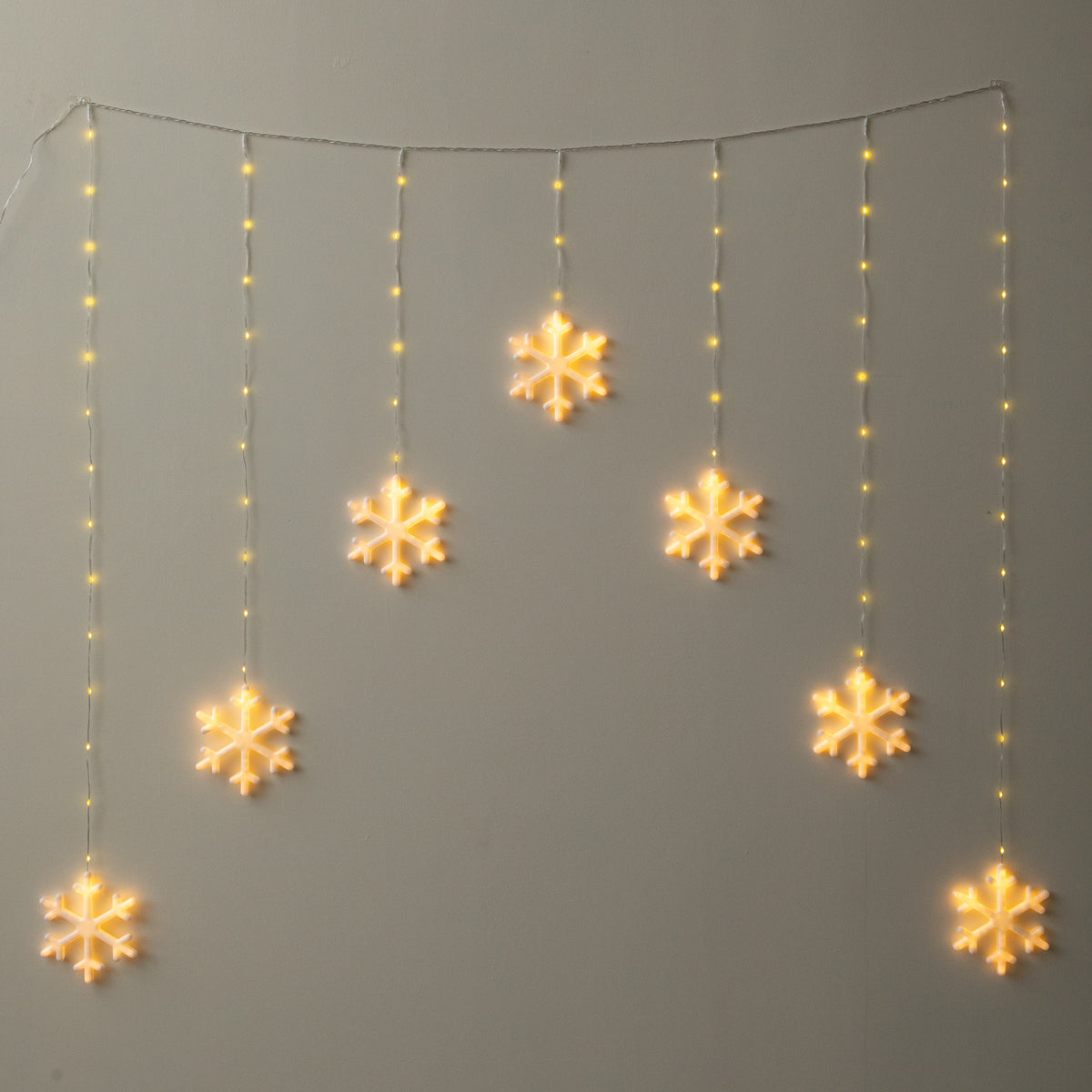 1.2 x 1.2m Neon Snowflake Curtain Christmas Lights with 588 Warm White LEDs