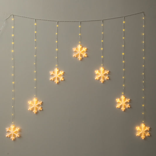 1.2 x 1.2m Neon Snowflake Curtain Christmas Lights with 588 Warm White LEDs