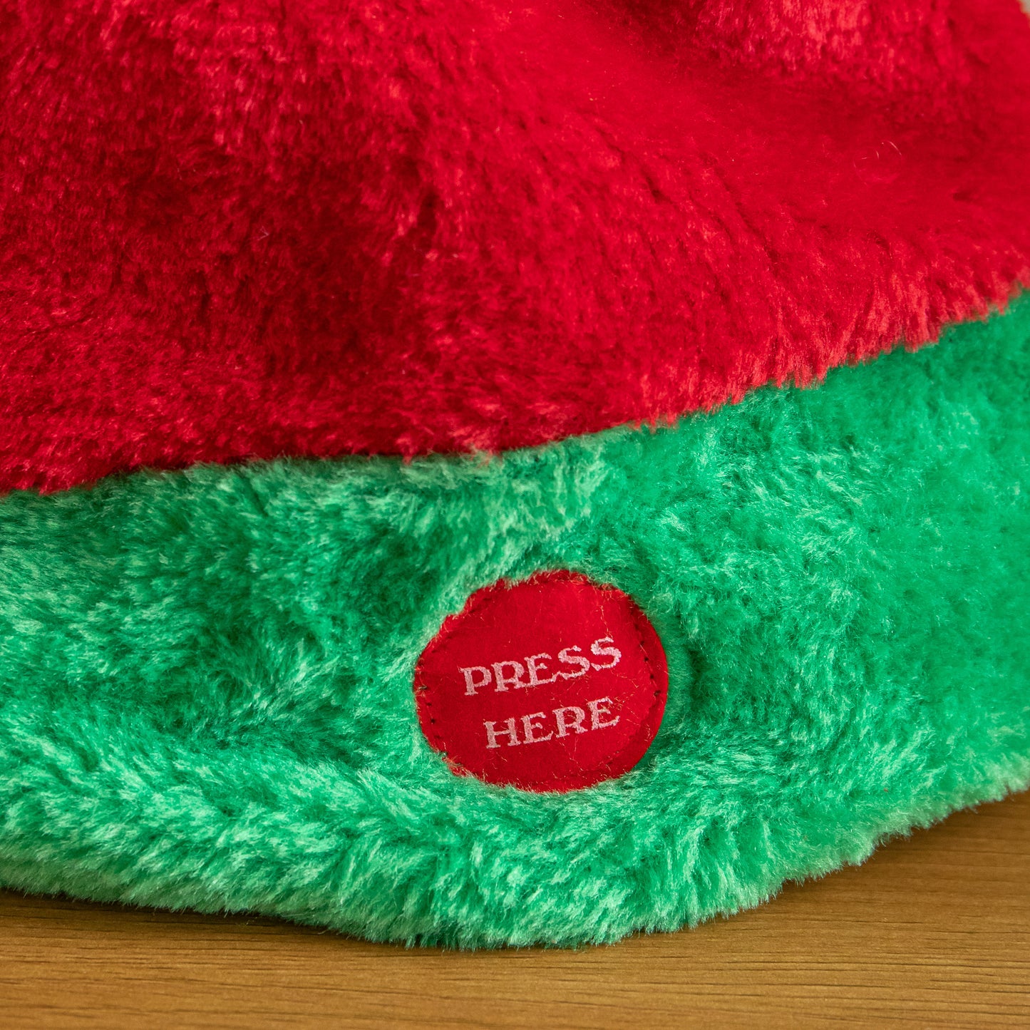 50cm Battery Powered Dancing Santa Hat with Antlers & Festive Music