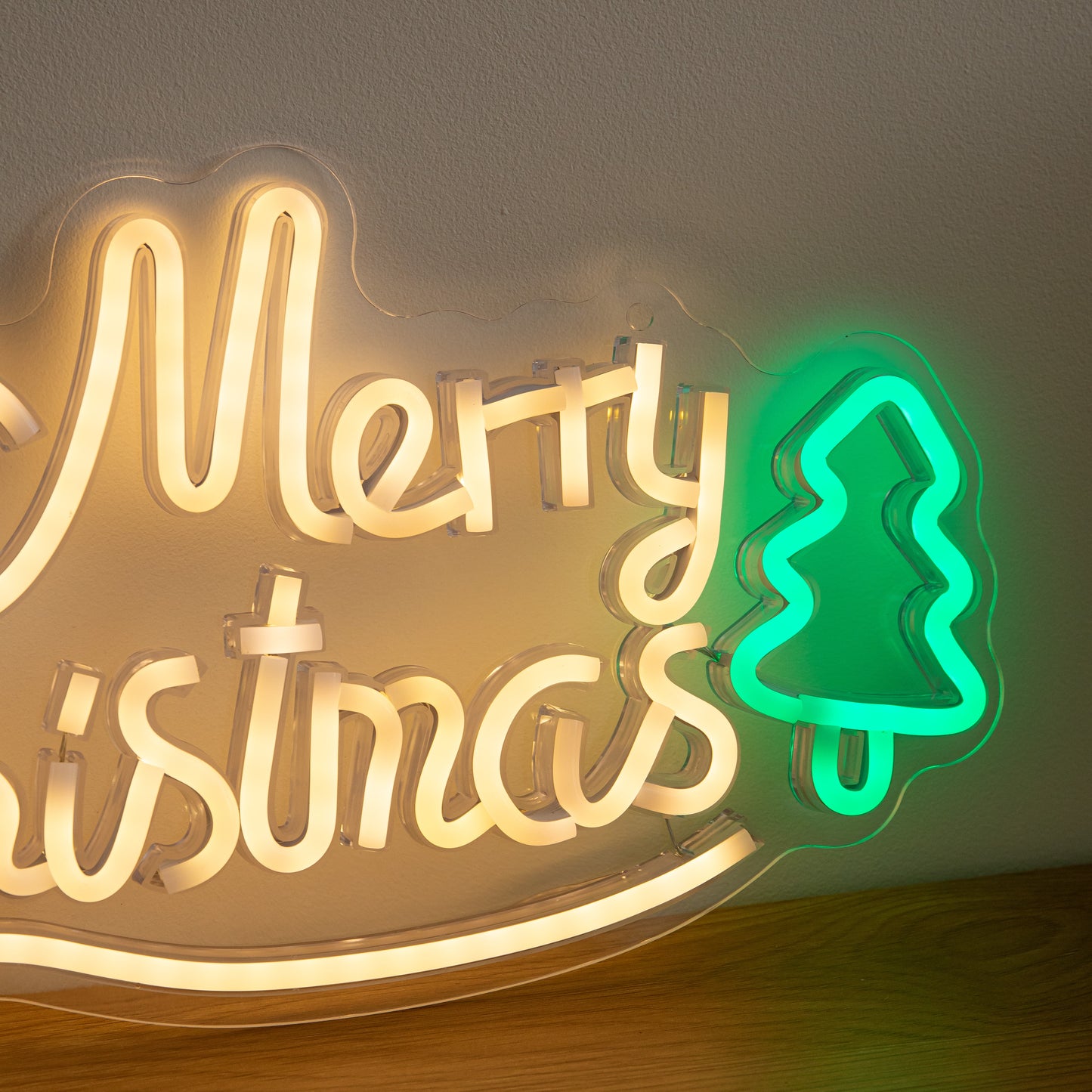 43cm Multicoloured Neon Merry Christmas LED Sign with USB Cable