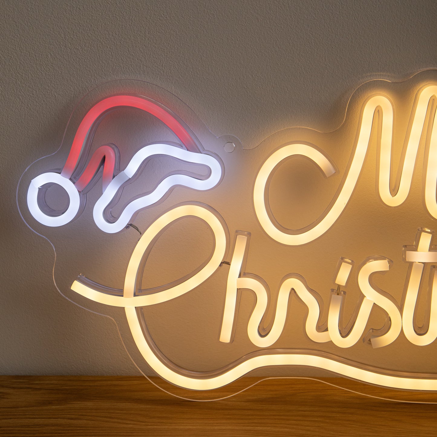 43cm Multicoloured Neon Merry Christmas LED Sign with USB Cable