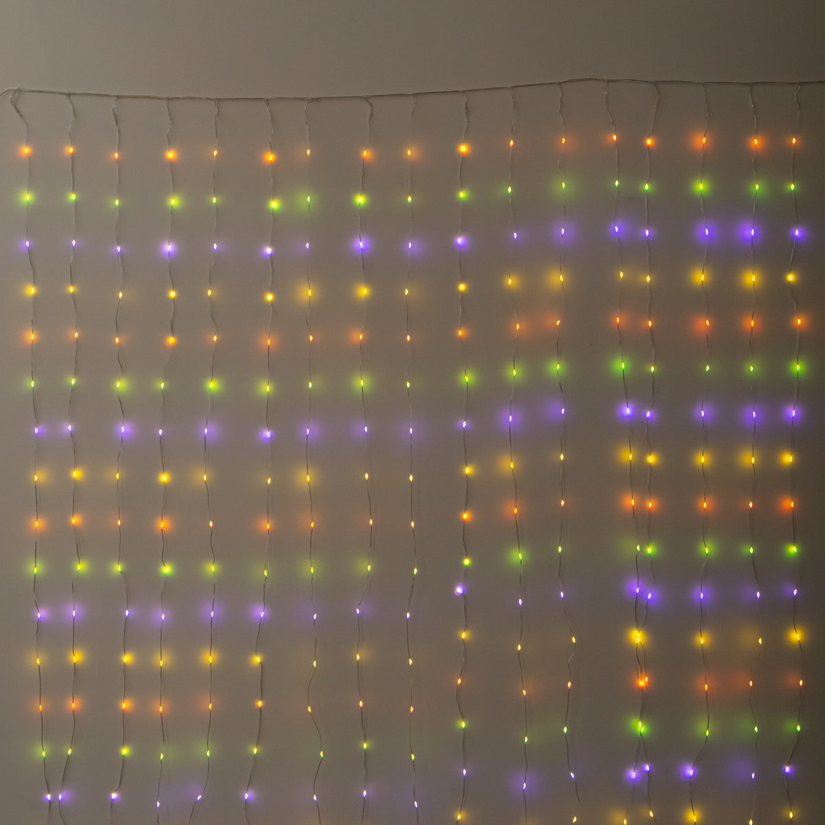 2m x 2m TwoTone Warm White & Multi-Coloured Curtain Net with 400 LEDs