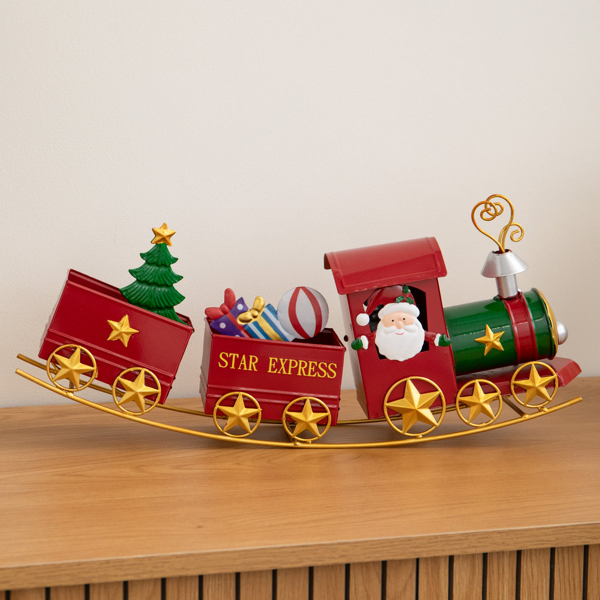 43cm All Aboard Santa's Star Express Hand Painted Christmas Train