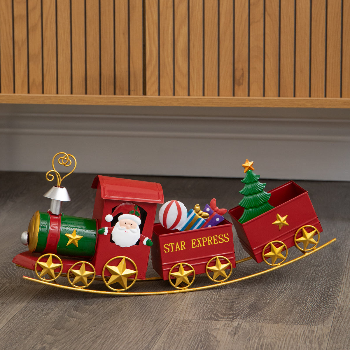 43cm All Aboard Santa's Star Express Hand Painted Christmas Train