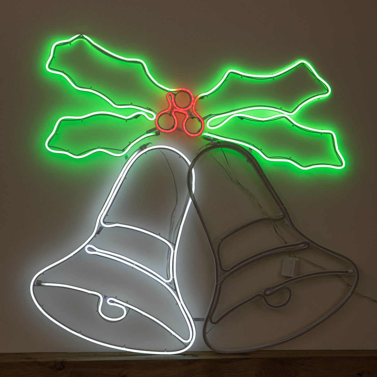 74cm x 78cm Light Up Christmas Bells Neon Decoration with LEDs
